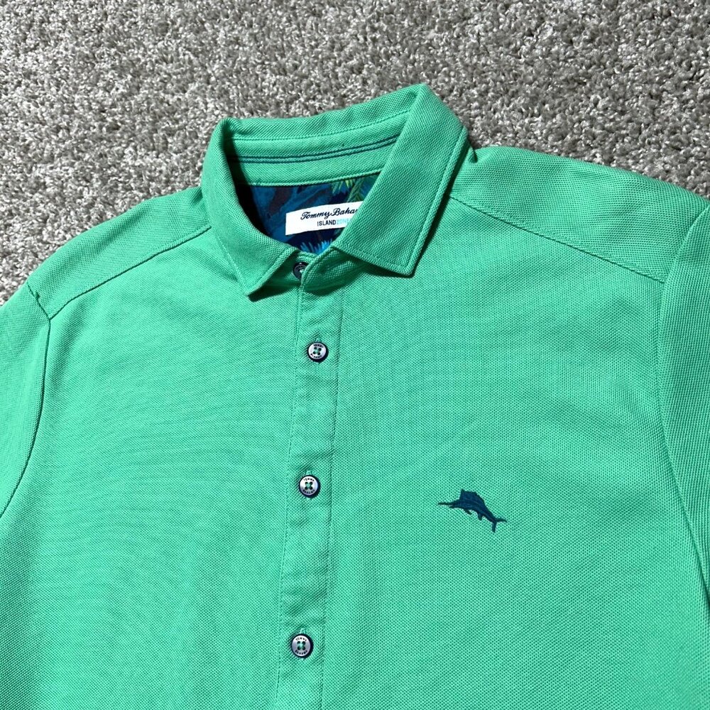 Tommy Bahama Island Zone Polo Shirt Sz S Button-Up Short Sleeve Tropical Print - Picture 3 of 12
